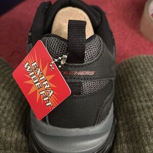 SKECHERS AFTERBURN MENS **EXTRA WIDE WIDTH** SIZE 10.5 BLACK/CHARCOAL